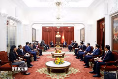 Tổng Bí thư, Chủ tịch nước Tô Lâm tiếp Đại sứ, Đại biện các nước ASEAN tại Hà Nội. (Ảnh: Thống Nhất/TTXVN)