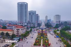Một góc trung tâm tỉnh Thái Nguyên hiện nay. (Ảnh: Vietnam+)