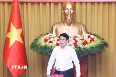 Chủ tịch nước Lương Cường phát biểu chỉ đạo. (Ảnh: Lâm Khánh/TTXVN)