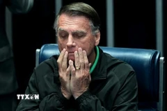 Cựu Tổng thống Brazil Jair Bolsonaro tại Brasilia. (Ảnh: THX/TTXVN)