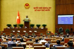 Quốc hội biểu quyết thông qua Luật Đầu tư (sửa đổi). (Ảnh: Doãn Tấn/TTXVN)