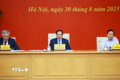 Thủ tướng Phạm Minh Chính kết luận cuộc họp. (Ảnh: Dương Giang/TTXVN)