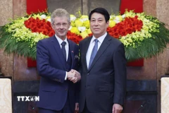 Chủ tịch nước Lương Cường tiếp Chủ tịch Thượng viện Cộng hòa Séc Milos Vystrcil. (Ảnh: Lâm Khánh/TTXVN)