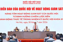 Chủ tịch Quốc hội Trần Thanh Mẫn chủ trì Diễn đàn. (Ảnh: Doãn Tấn/TTXVN)