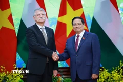Thủ tướng Phạm Minh Chính hội kiến Chủ tịch Quốc hội Hungary Kover Laszlo đang có chuyến thăm chính thức Việt Nam. (Ảnh: Dương Giang/TTXVN)