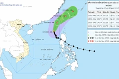 Hướng đi của bão số 14. (Nguồn: Trung tâm Khí tượng Thủy văn Quốc gia)