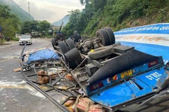 Hiện trường vụ tai nạn. (Ảnh: Công an cung cấp)
