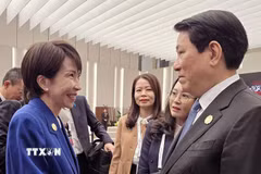 Ngày 31/10/2025, Chủ tịch nước Lương Cường gặp Thủ tướng Nhật Bản Takaichi Sanae nhân dịp dự Hội nghị Cấp cao APEC lần thứ 32 tại Gyeongju (Hàn Quốc). (Ảnh: TTXVN phát)