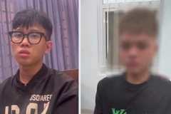 Hai nghi phạm (từ trái qua) là Lợi, V. đã bị công an bắt giữ. (Ảnh: Công an cung cấp)