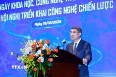 Thủ tướng Lê Minh Hưng phát biểu tại Lễ chào mừng Ngày Khoa học, Công nghệ và Đổi mới sáng tạo Việt Nam và Hội nghị triển khai công nghệ chiến lược. (Ảnh: Dương Giang/TTXVN)