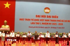 Tuyên dương các cá nhân điển hình trong phong trào thi đua yêu nước. (Ảnh: Huyền Trang/TTXVN)