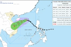 Vị trí và đường đi của bão số 12. (Nguồn: Trung tâm Dự báo Khí tượng Thủy văn Quốc gia)