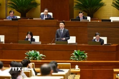 Bộ trưởng Bộ Khoa học và Công nghệ Nguyễn Mạnh Hùng giải trình, làm rõ một số vấn đề đại biểu Quốc hội nêu. (Ảnh: Doãn Tấn/TTXVN)