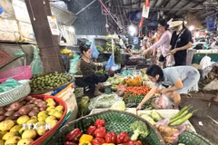 Mặt hàng rau củ quả được người tiêu dùng lựa chọn trong những ngày nắng nóng. (Ảnh: Quốc Lũy/TTXVN)