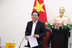 Phó Thủ tướng Chính phủ Hồ Quốc Dũng phát biểu tại cuộc làm việc. (Ảnh: TTXVN phát)