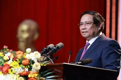 Thủ tướng Phạm Minh Chính phát biểu tại Lễ kỷ niệm 80 năm Ngày thành lập Đài Tiếng nói Việt Nam. (Ảnh: Dương Giang/TTXVN)