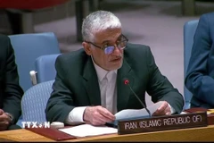 Đại sứ Iran tại Liên hợp quốc Amir Saeid Iravani phát biểu tại cuộc họp Hội đồng Bảo an. (Ảnh: IRNA/TTXVN)