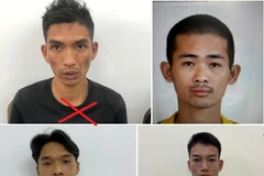 Các đối tượng Phạm Văn Trường (X), Vũ Hữu Cương, Đỗ Thành Đạt và Trần Ngọc Tân. (Nguồn: Công an thành phố Hải Phòng)