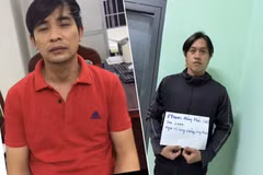 2 đối tượng Hải và Thông tại cơ quan điều tra. (Ảnh: Công an cung cấp)