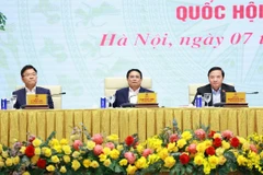 Thủ tướng Phạm Minh Chính chủ trì hội nghị. (Ảnh: Dương Giang/TTXVN)