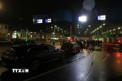 Cửa khẩu Bobrowniki ở biên giới Ba Lan-Belarus, ngày 17/11. (Ảnh: PAP/TTXVN)