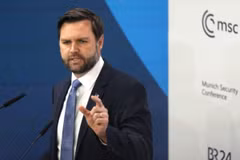 Phó Tổng thống Mỹ JD Vance phát biểu tại Hội nghị An ninh Munich 2025. (Nguồn: AP)