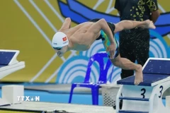 Thanh Bảo đã khẳng định sức mạnh ở nội dung sở trường. (Ảnh: Minh Quyết/TTXVN)