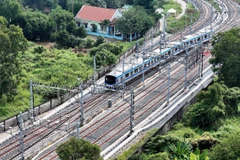 Tuyến metro số 1 (Bến Thành-Suối Tiên). (Ảnh: Hồng Đạt/TTXVN)