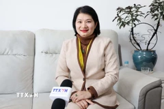 Tiến sỹ Phạm Thị Thanh Loan trả lời phỏng vấn phóng viên TTXVN tại Trung Quốc. (Ảnh: Công Tuyên/TTXVN)