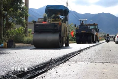 Dự án nâng cấp, sửa chữa Quốc lộ 32 qua đoạn Lai Châu có tổng giá trị xây lắp gần 49,6 tỷ đồng. (Ảnh: Nguyễn Oanh/TTXVN)