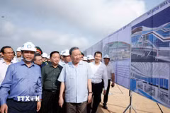 Tổng Bí thư Tô Lâm thăm Dự án Cảng Hàng không quốc tế Long Thành. (Ảnh: Thống Nhất/TTXVN)
