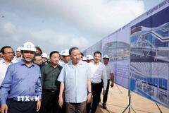 Tổng Bí thư Tô Lâm thăm Dự án Cảng Hàng không quốc tế Long Thành. (Ảnh: Thống Nhất/TTXVN)