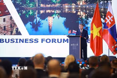 Thủ tướng Lê Minh Hưng phát biểu tại Diễn đàn doanh nghiệp Slovakia-Việt Nam năm 2026. (Ảnh: Dương Giang/TTXVN)