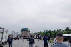 Hiện trường vụ tai nạn.. (Ảnh: Công an cung cấp)