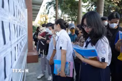 Thí sinh dự thi đánh giá năng lực Đại học Quốc gia Thành phố Hồ Chí Minh. (Ảnh: Thu Hoài/TTXVN)