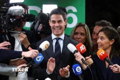 Lãnh đạo đảng Dân chủ 66 của Hà Lan Rob Jetten trong cuộc họp báo sau cuộc tổng tuyển cử ở La Hay, ngày 3/11/2025. (Ảnh: REUTERS/TTXVN)