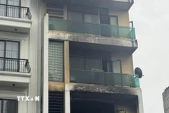 Hiện trường vụ cháy nhà dân tại phường Hạ Long, tỉnh Quảng Ninh. (Ảnh: TTXVN phát)