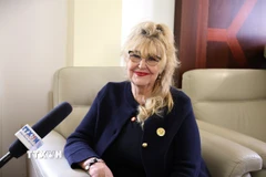 Tiến sỹ Sandra Scagliotti, nhà Việt Nam học, Lãnh sự danh dự Việt Nam tại thành phố Turin và Genoa. (Ảnh: Trường Dụy/TTXVN)