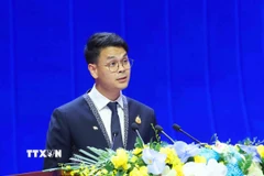 Bộ trưởng Bộ Kinh tế và Xã hội Kỹ thuật số Thái Lan Chaichanok Chidchob phát biểu tại Phiên thảo luận toàn thể cấp cao thứ nhất. (Ảnh: Phương Hoa/TTXVN)