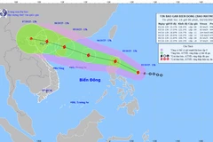 Vị trí và đường đi dự kiến của bão Matmo. (Nguồn: Trung tâm Dự báo Khí tượng Thủy văn Quốc gia)