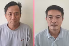 Bị can Lê Thanh Sơn và Nguyễn Thanh Hùng. (Ảnh: Công an cung cấp)