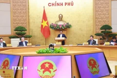 Thủ tướng Phạm Minh Chính chủ trì phiên họp Chính phủ thường kỳ tháng 5 năm 2025. (Ảnh: Dương Giang/TTXVN)