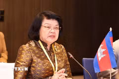 Chủ tịch Quốc hội Campuchia Samdech Maha Rathsapheathika Thipadei Khuon Sudary. (Ảnh: Doãn Tấn/TTXVN)