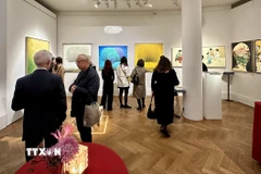 Khách tham quan triển lãm “Việt Nam - Vẻ đẹp mê đắm.” (Ảnh: TTXVN phát)