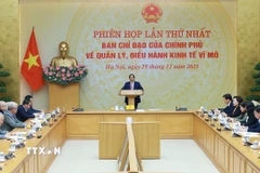 Thủ tướng Phạm Minh Chính chủ trì Phiên họp lần thứ nhất của Ban Chỉ đạo điều hành kinh tế vĩ mô. (Ảnh: Dương Giang/TTXVN)