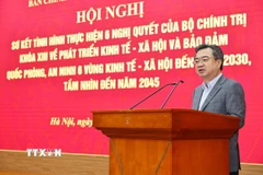 Ủy viên Bộ Chính trị, Bí thư Trung ương Đảng Nguyễn Thanh Nghị, Trưởng Ban Chính sách, chiến lược Trung ương, Trưởng Ban Chỉ đạo phát biểu định hướng. (Ảnh: Minh Đức/TTXVN)