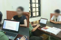 Các đối tượng tại cơ quan Công an. (Nguồn: Báo Quảng Trị)
