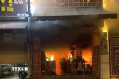 Hiện trường vụ hỏa hoạn làm 4 người tử vong. (Ảnh: TTXVN phát)