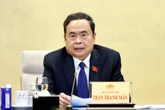 Ủy viên Bộ Chính trị, Chủ tịch Quốc hội Trần Thanh Mẫn, Chủ tịch Ủy ban phát biểu. (Ảnh: Doãn Tấn/TTXVN)