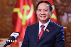 Đồng chí Trịnh Văn Quyết, Ủy viên Bộ Chính trị, Bí thư Trung ương Đảng, Trưởng ban Tuyên giáo và Dân vận Trung ương, trả lời phỏng vấn Thông tấn xã Việt Nam. (Ảnh: Minh Đức/TTXVN)